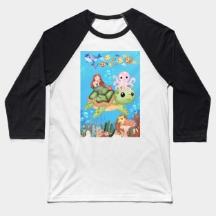 A Day in the Ocean Baseball T-Shirt